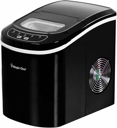 Magic Chef MCIM22B Portable Ice Maker – 27 lbs Daily Production – Black Finish – Countertop Ice Machine