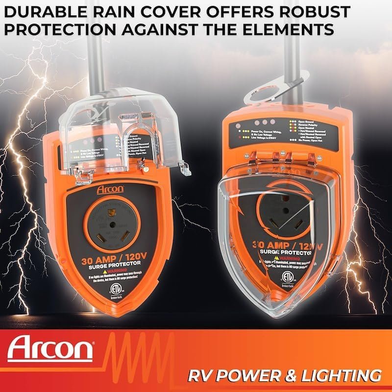 Arcon 19758 Surge Protector – 30 Amp 120V RV Power Protector with cETL Certification and Weather-Resistant Housing - Image 2