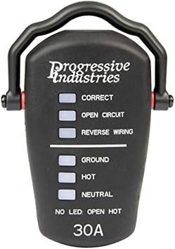 Progressive Industries RRT30 RV Receptacle Tester – 30 Amp Electrical Outlet Diagnostic Tool for RV Hookups
