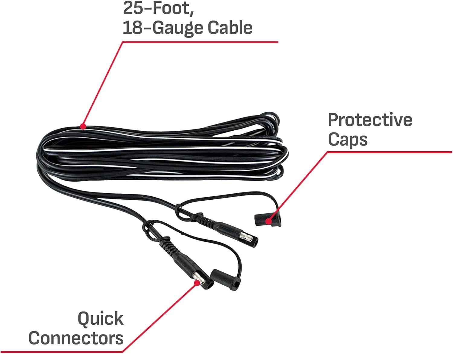 Schumacher EC25 Battery Maintainer Extension Cord – 25ft Quick-Connect Extension for Battery Chargers and Maintainers - Image 6