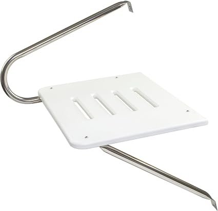 Whitecap 67900 White Poly Swim Platform Kit – Outboard Boat Boarding Platform with Non-Skid Marine Surface