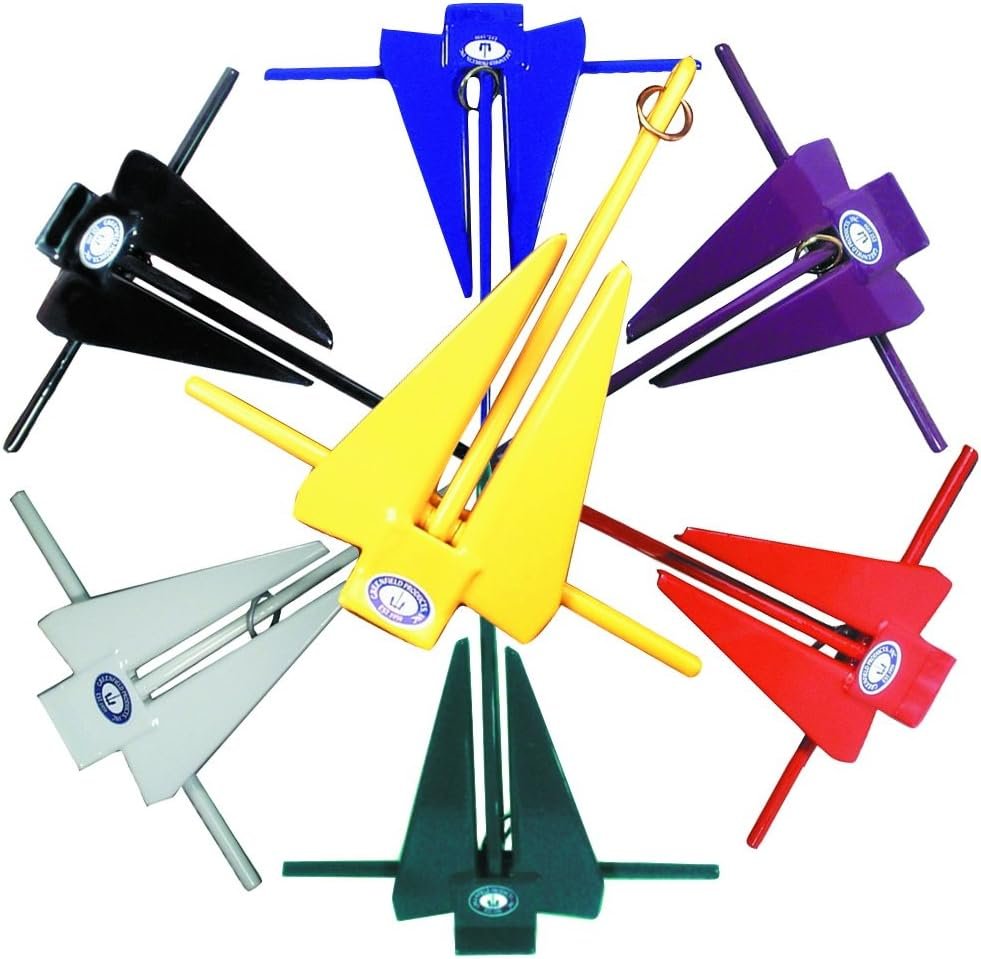 Greenfield 66911FG Fluke Slip Ring Anchor – 11 lb Forest Green Vinyl-Coated Marine Anchor