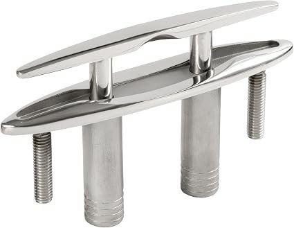 Whitecap 6709CBLUE 316 Stainless Steel 6in Pull-Up Cleat – Flush-Mount Marine Docking Cleat with Bluewater Finish