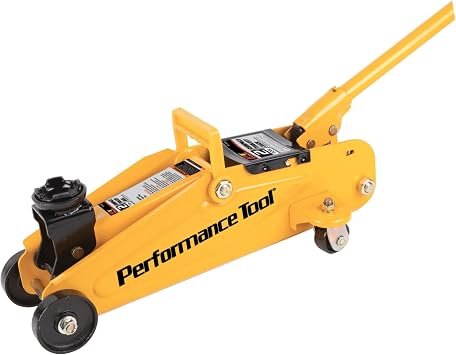 Performance Tool W1606 Compact Trolley Jack – 2 Ton (4,000 lb) Capacity with 5-1/8in to 13in Lift Range and Swivel Saddle