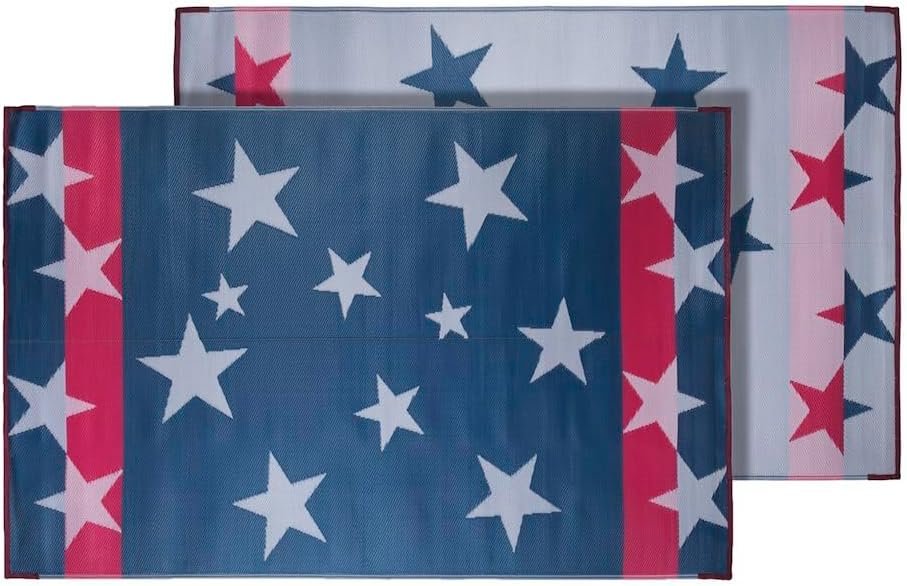 Faulkner 68865 Work & Play Patriotic Patio Mat – 36in x 68in Outdoor RV and Camping Ground Mat - Image 3