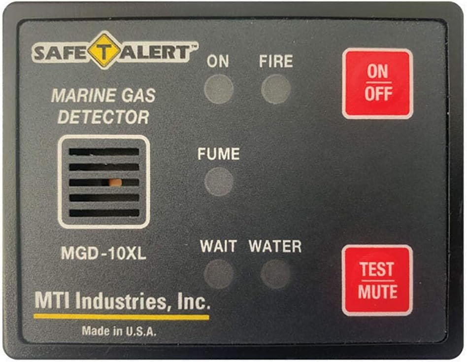 MTI Industries MGD10XL Marine Gasoline Vapor Detector – Dual Sensor Fume Monitoring System with Audible Alarm and Self-Test