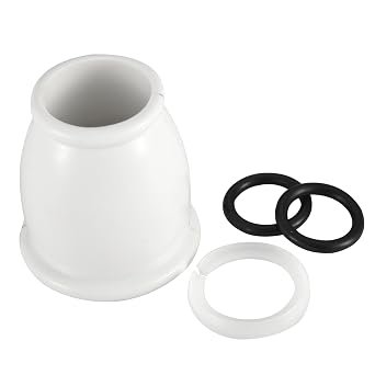 Dura Faucet DFRK500WT Bell Spout Nut and Rings Kit – White RV Faucet Replacement Hardware Set