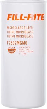 Fill-Rite F2502MGM0 Fuel Filter – 2 Micron Multi-Fuel Spin-On Filter for Systems up to 25 GPM with Water Removal