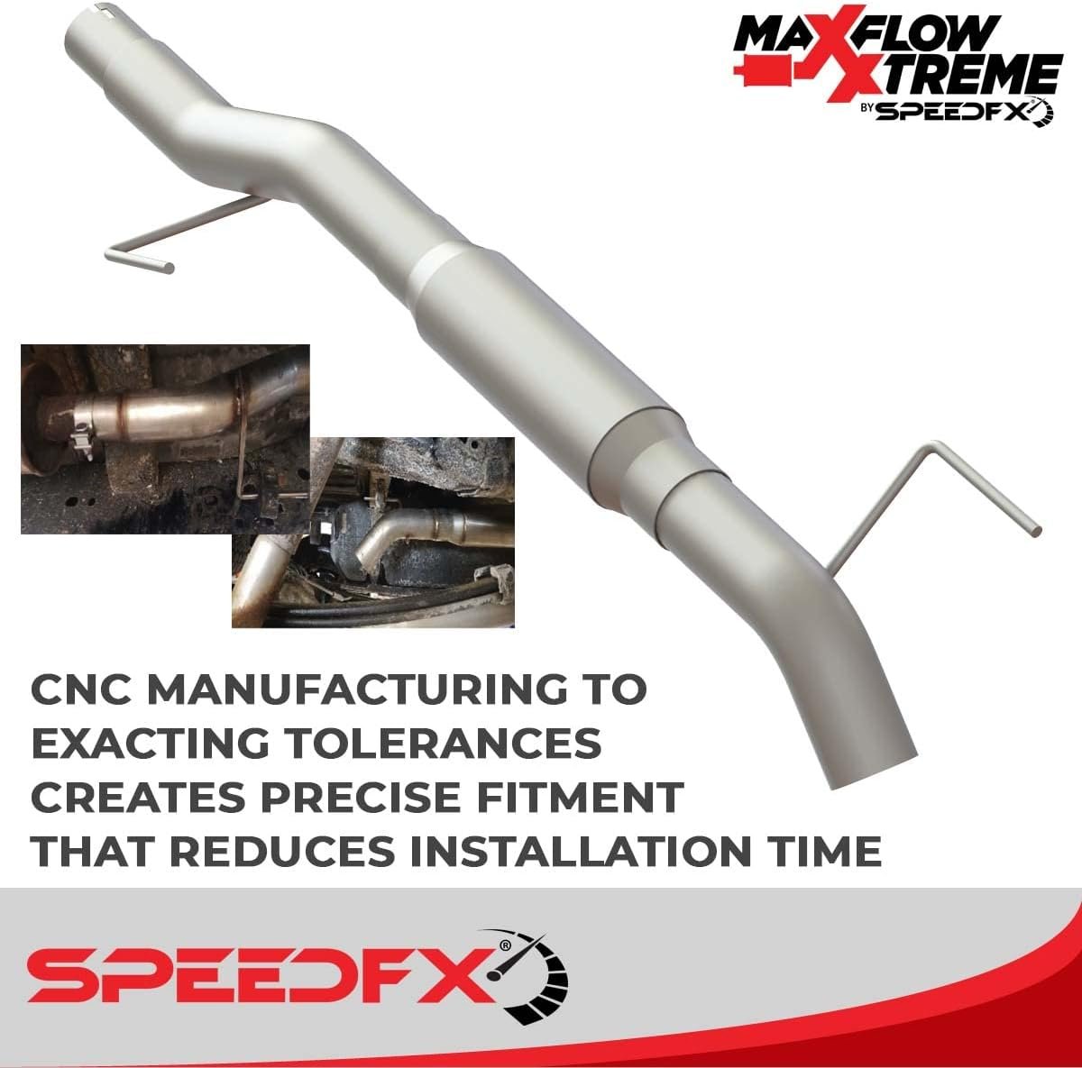 SpeedFX 50300 MaxFlow Xtreme Cat-Back Exhaust System – Ford F-150 Axle Dump Design with T304 Stainless Steel Construction - Image 3