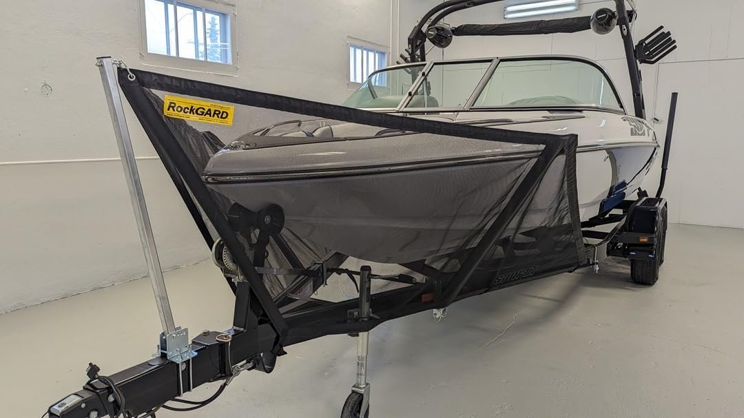 RockGard 741417 Medium V-Front Boat Shield – 33in Bow Height Protection for 9ft Trailer Span V-Hull Boats - Image 8