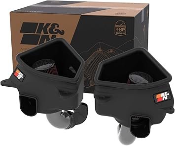 K&N 69-7086TC Typhoon Performance Air Intake System – Gunmetal Aluminum Tubes, Dual Red Filters, Heat Shield for 2023 Nissan Z