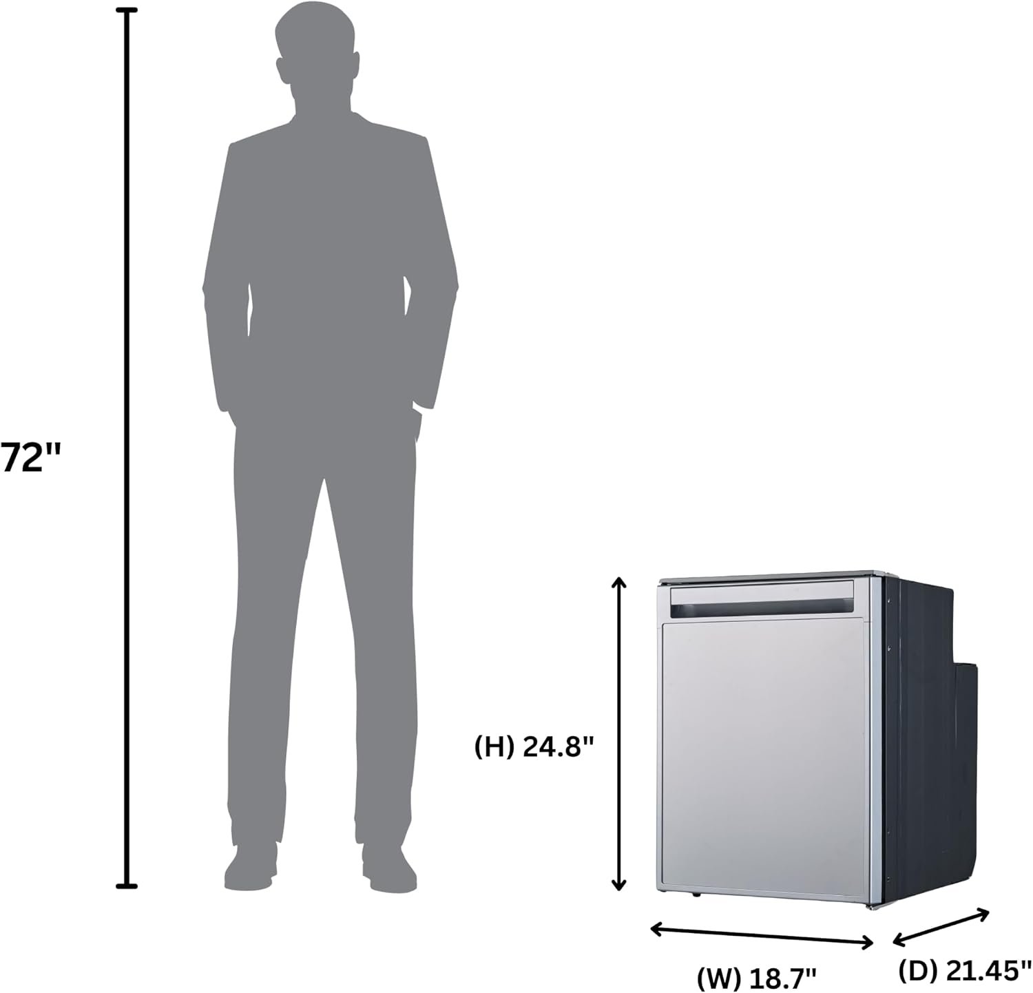 Pinnacle RF12282 12V RV Refrigerator – 3 Cu Ft Compressor Cooling System with Reversible Door and Black Finish - Image 8