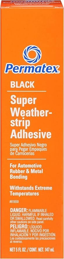 Permatex 81850 Black Super Weatherstrip Adhesive – 5 oz Professional Trim and Weatherstrip Bonding Compound