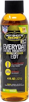 Hot Shot’s Secret HSSEDT04 Everyday Diesel Treatment – 4 oz Fuel Additive with LX4 Lubricity Booster and Injector Cleaner