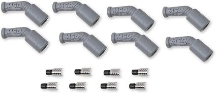 MSD 33048 LS1 Spark Plug Wire Boots & Terminals Kit – 45 Degree Boots, Dual-Crimp Terminals, 8-Pack Set
