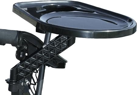 Faulkner 48945 Recliner Serving Tray – 13in x 9.75in Rotating Black Plastic Side Table with 5 lb Capacity and Clamp Mount