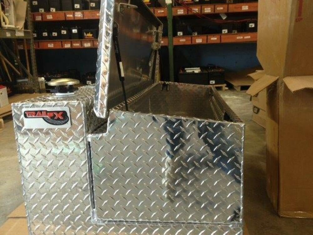 TrailFX 210751 Combo Transfer Tank – 75 Gallon Aluminum Fuel and Storage Tank – Diamond Plate Truck Bed Design - Image 3