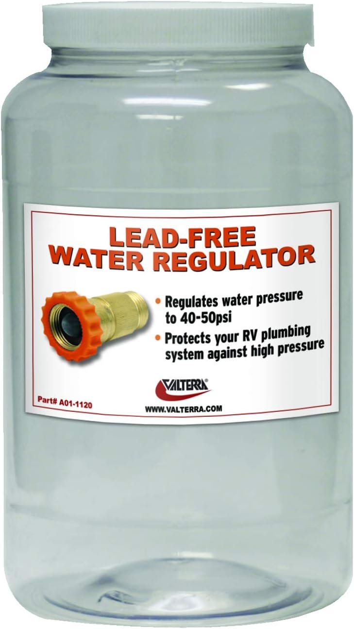 Valterra J0112 Empty Water Regulator Jar with Label – Replacement Container for RV Water Pressure Regulator Systems