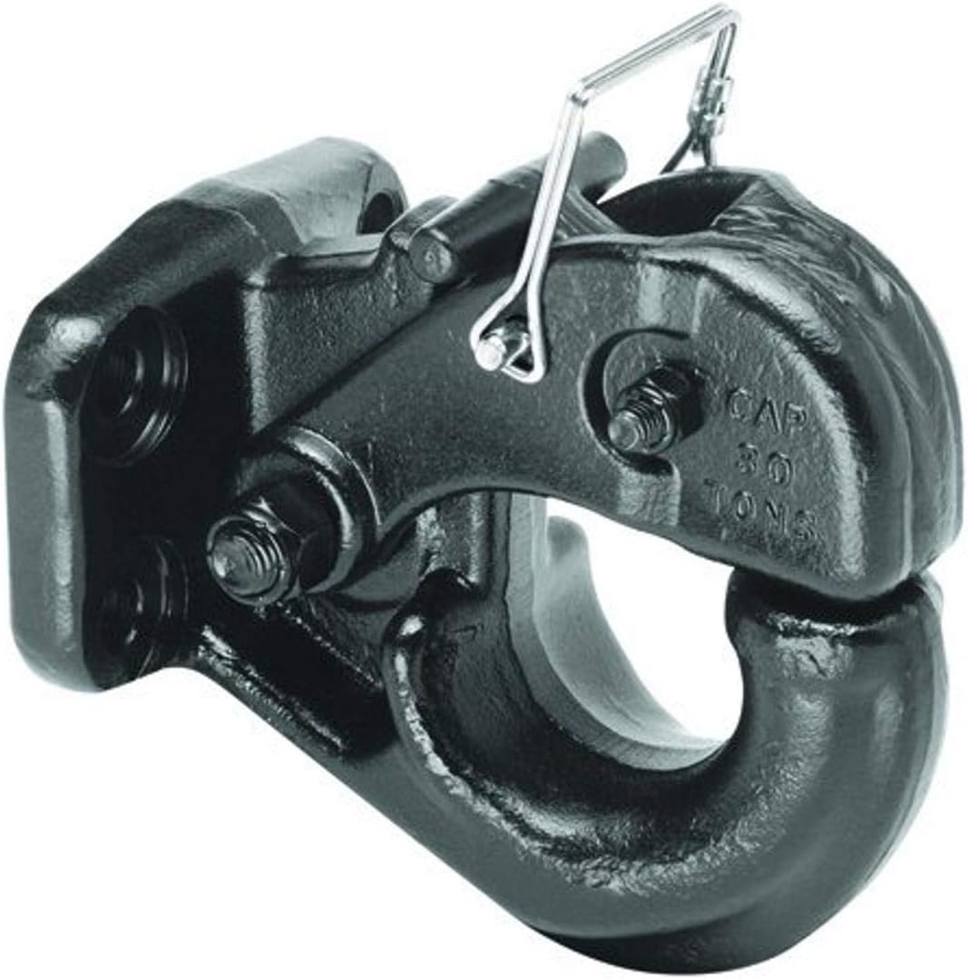 Tow Ready 63016 30-Ton Pintle Hook – Heavy-Duty Commercial Trailer Coupler for Lunette Ring Towing Systems