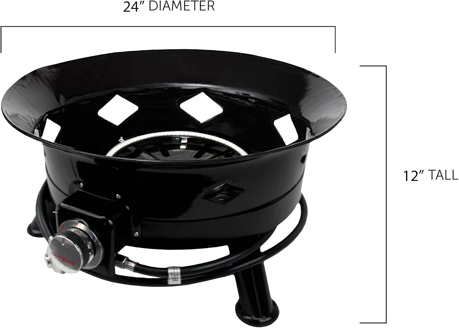 Flame King FKG6502D 24in Propane Fire Bowl – Portable Outdoor Fire Pit with Auto Ignitor and Decorative Design - Image 7