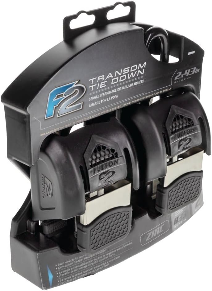 Fulton 2062000 F2 Retractable Transom Tie Downs – Pair of 43in Stainless Steel Boat Trailer Straps - Image 4