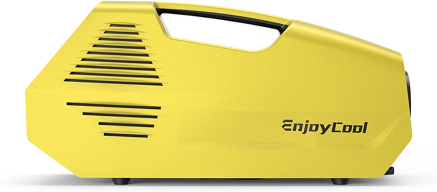 EnjoyCool LFLACYELLO Portable Air Conditioner – 2,380 BTU Battery-Ready Cooling Unit in Yellow for Camping and Outdoor Use