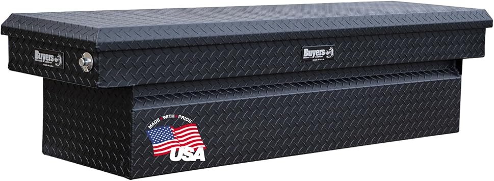 Buyers Products 1739415 Aluminum Crossbody Toolbox – 23 x 20 x 71 Inch Matte Finish Truck Box