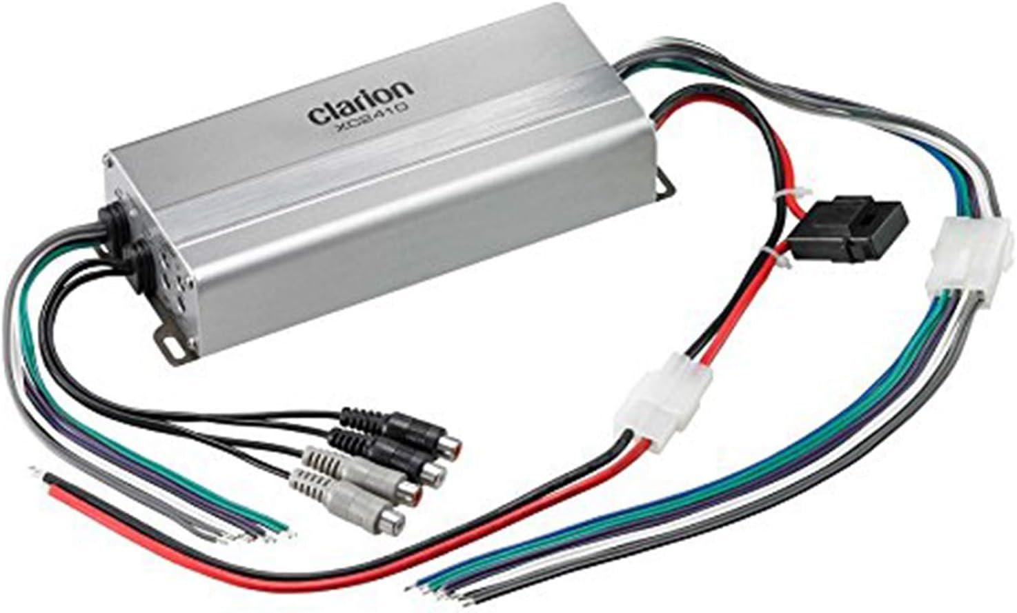 Clarion XC2410 Compact 4-Channel Marine Amplifier – 400W Max Output, Class D Design, Full-Range Audio Performance