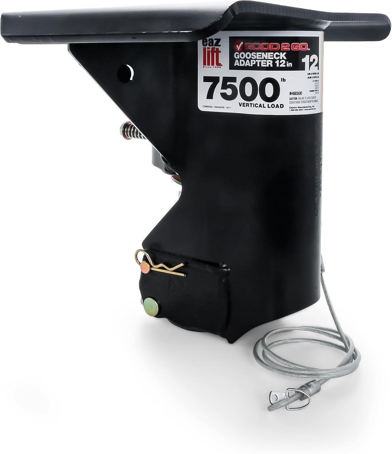 Camco 48500 Gooseneck Adapter – 12in Fifth-Wheel to Gooseneck Hitch Trailer Adapter - Image 3