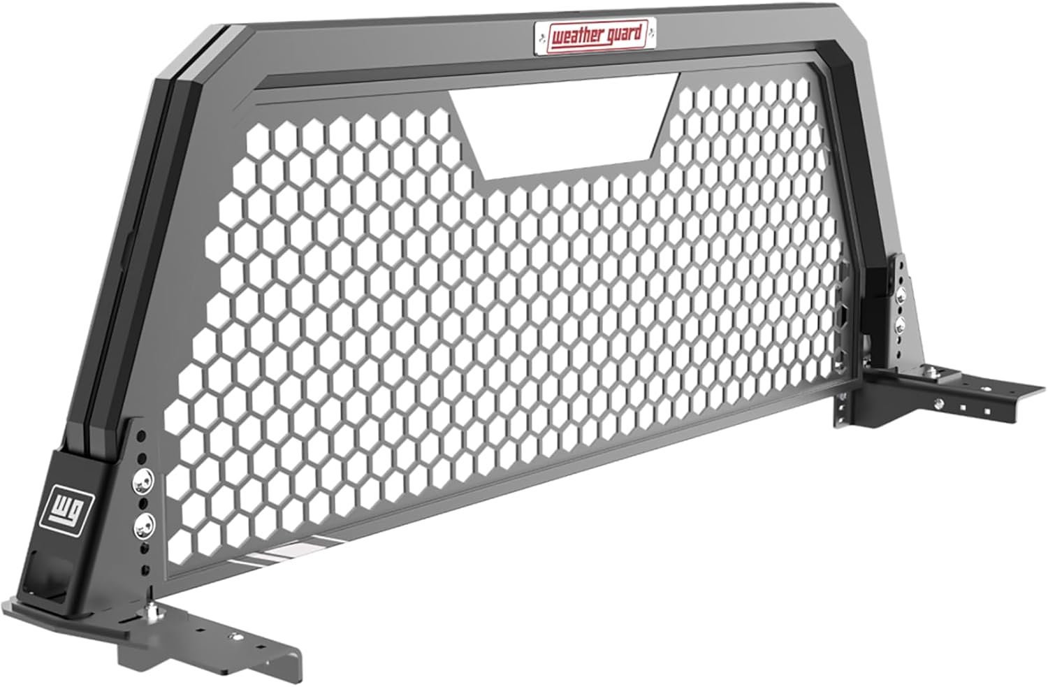 Weather Guard 119-0-02 Hex Aluminum Headache Rack – Bright Aluminum Cab Protector – Full-Size Pickup Truck Application