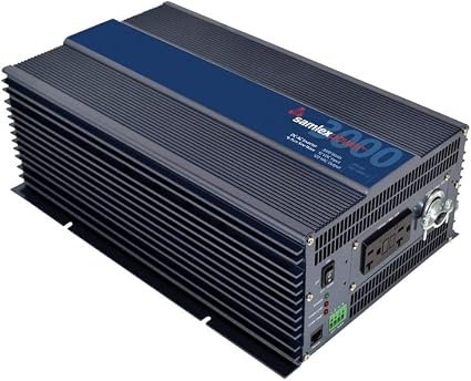 Samlex PST-3000-12 Pure Sine Wave Inverter – 3000W 12V DC to 120V AC Converter with Dual GFCI Outlets