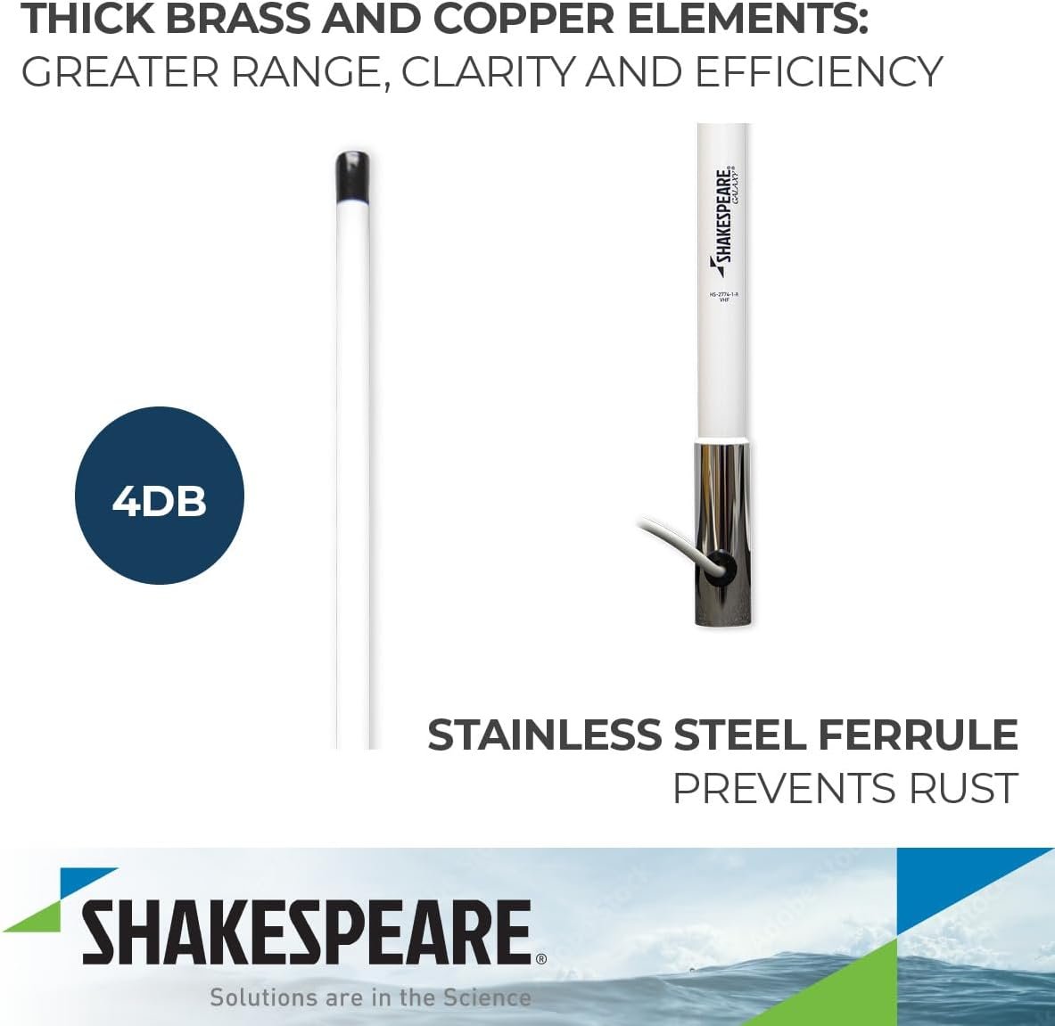 Shakespeare HS2774-1-R Galaxy Broadband VHF Antenna – 6 ft 5 in Fiberglass Design with 4 dB Gain - Image 3