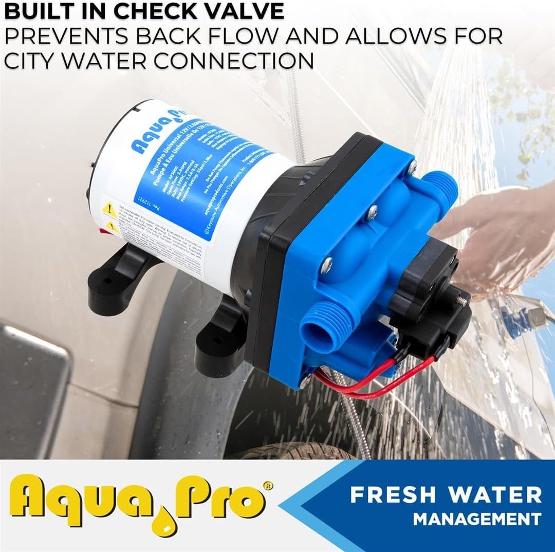 Aqua Pro 21847 12V Multi-Fixture Water Pump – 3.0 GPM Self-Priming Pump with Adjustable 45-65 PSI Switch - Image 8