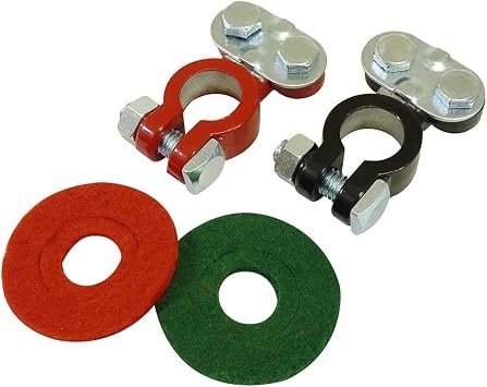 Schumacher BAFTTC Top Post Battery Terminal Set – Color-Coded Coated Battery Terminals with Terminal Ends