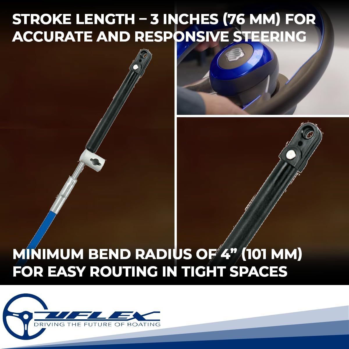 Uflex MACH14X10 Johnson Evinrude OMC Steering Cable – 10ft High-Efficiency Mechanical Steering Cable - Image 3