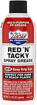 Lucas Oil 11025 Red ‘N’ Tacky Spray Grease – Aerosol Lithium Complex Lubricant, Water-Resistant Multi-Purpose Formula