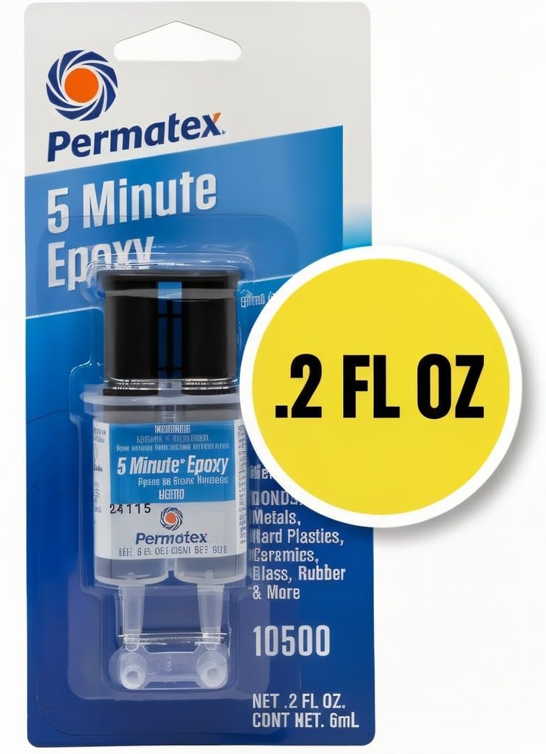 Permatex 10500 5 Minute Epoxy Syringe – 6 mL Two-Part Adhesive with Precision Mixing and Fast Cure Formula - Image 4