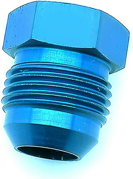 SpeedFX 560806 AN Flare Plug – -8AN Blue Anodized Aluminum Plug – 37 Degree Sealing Surface for AN Plumbing