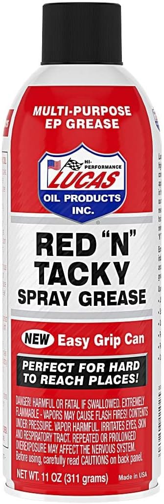 Lucas Oil 11025 Red 'N' Tacky Spray Grease – Aerosol Lithium Complex Lubricant, Water-Resistant Multi-Purpose Formula - Image 4