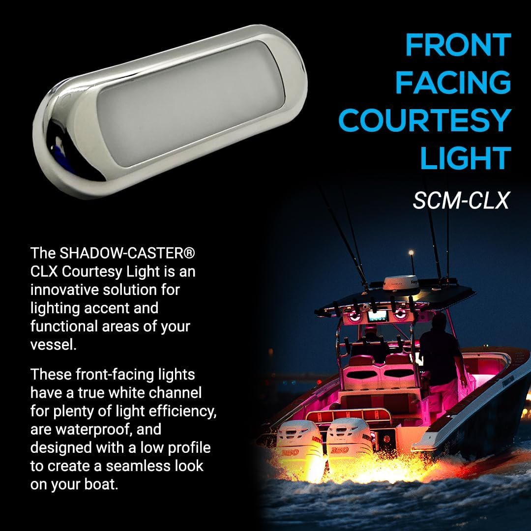 Shadow-Caster MCLXRGBWSS RGBW Front-Facing Courtesy Light – Stainless Steel Marine Accent Lighting - Image 2
