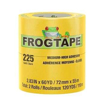 Shurtape CP 225 Gold Painter’s Tape – 72mm x 55m Premium Wide Masking Tape, 16 Roll Carton