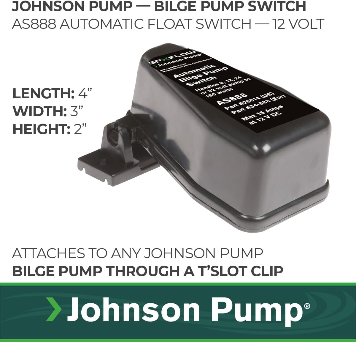 Johnson Pump 26014 Mechanical Float Switch – 15 Amp Automatic Bilge Pump Control Switch - Image 2