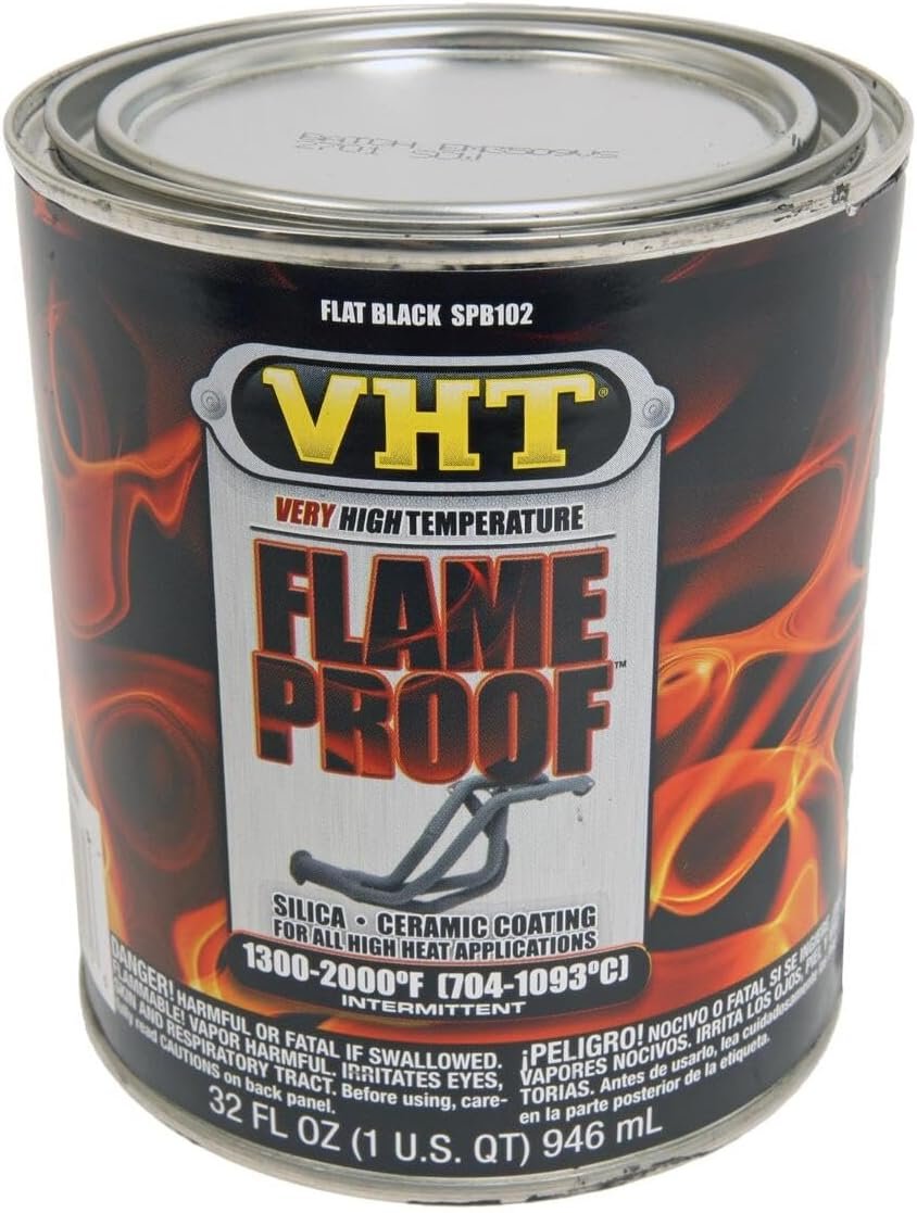 VHT SPB102 Satin Black Paint Quart – Automotive and Industrial Enamel Coating with Low-Gloss Protective Finish