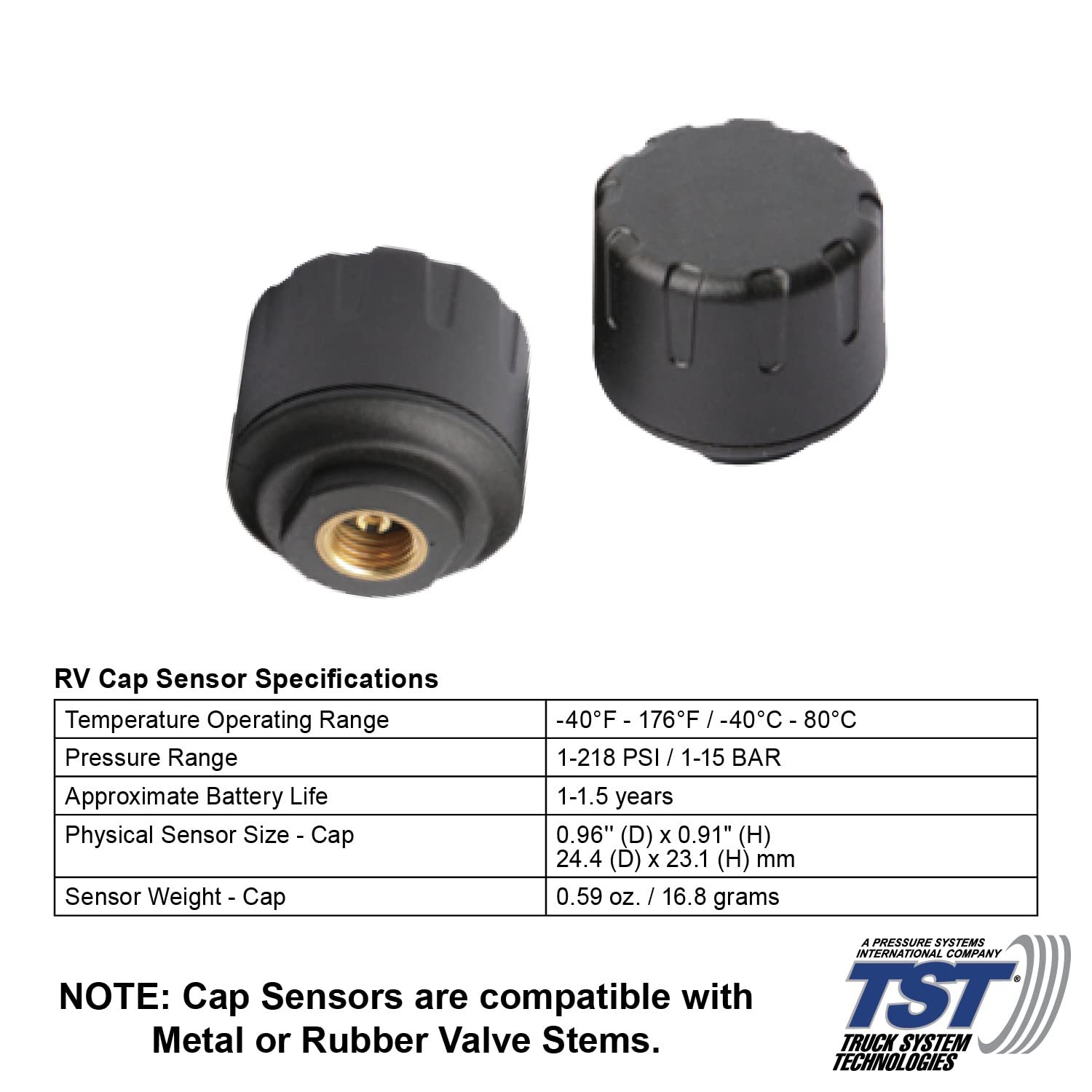 Truck System Technologies TST507RV6C 507 Series TPMS System – 6 Cap Sensors, 3.5in Color Display, Signal Repeater Included - Image 3