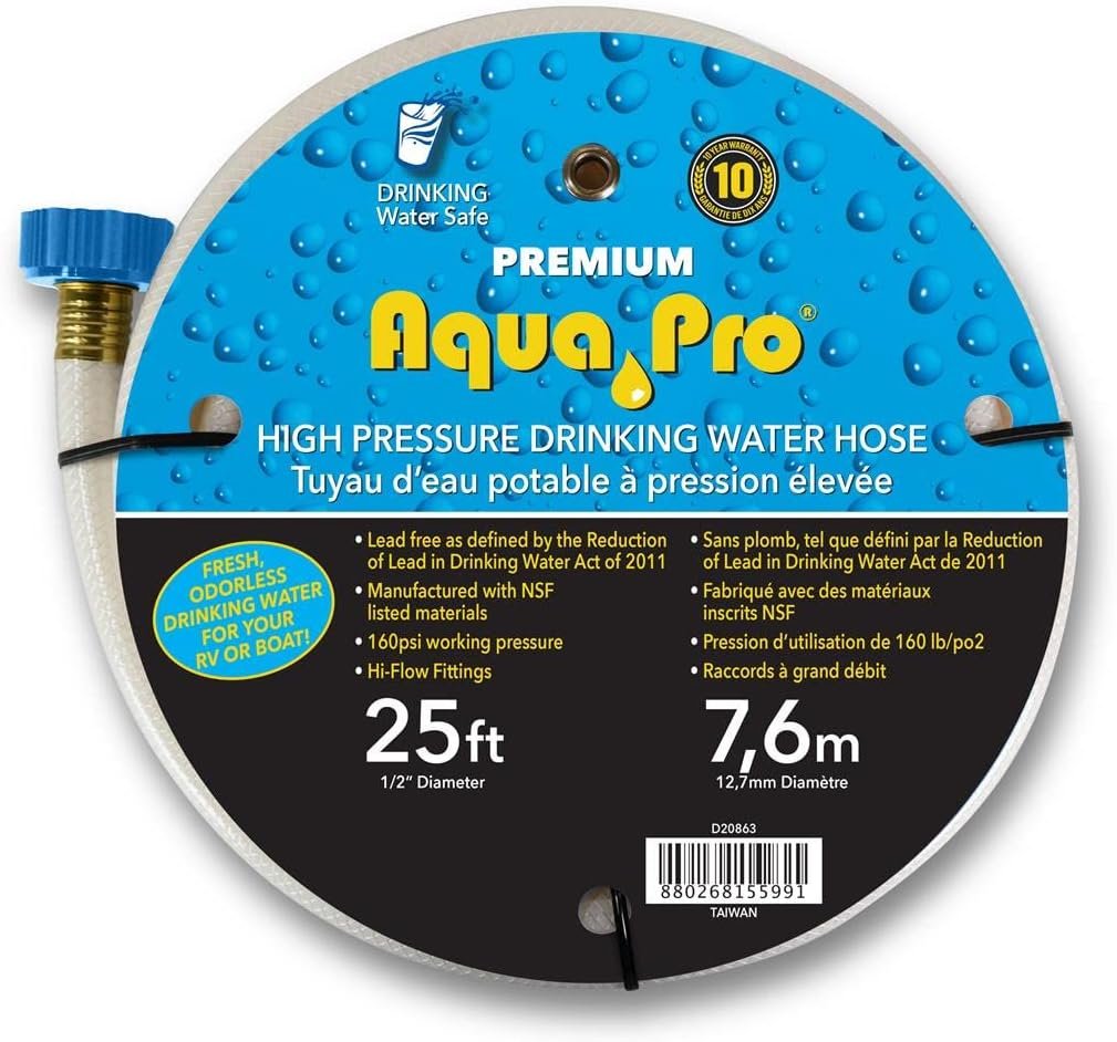 Aqua Pro W20863 Deluxe Drinking Water Hose – 1/2in x 25ft Lead-Free RV Potable Water Supply Hose - Image 3