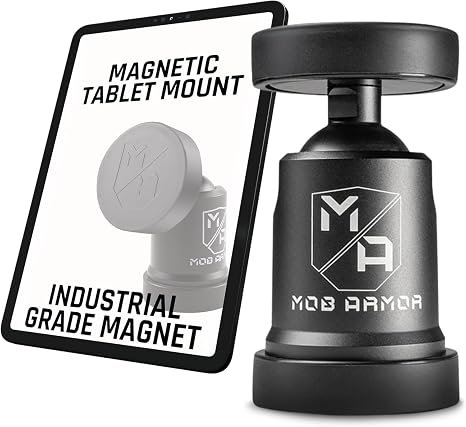 Mob Armor TabNetic Maxx TABNMXBLK – Heavy-Duty Magnetic Tablet Mount with Rugged Aluminum Construction
