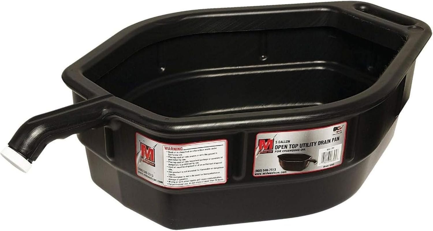 Midwest Can 6395 5-Gallon Drain Pan – Large Capacity Oil and Fluid Collection Pan with Integrated Handles - Image 6