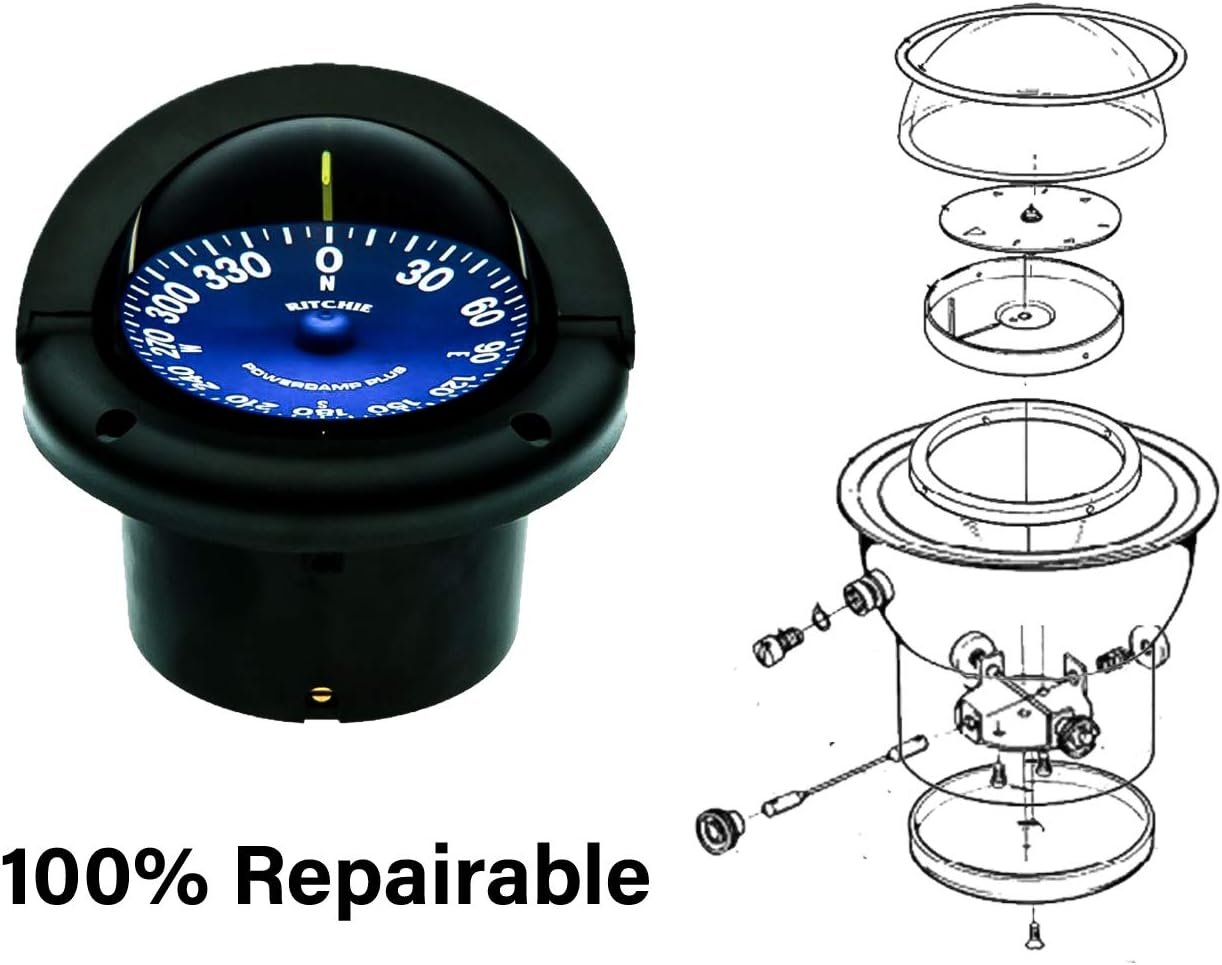Ritchie Navigation SS1002 SuperSport Compass – 3.75in Flush Mount Black Dial Marine Compass - Image 5