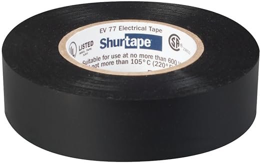 Shurtape EV 077 Black Foam Tape – 3/4in x 66ft Closed-Cell Weather Seal Tape, 100 Roll Carton