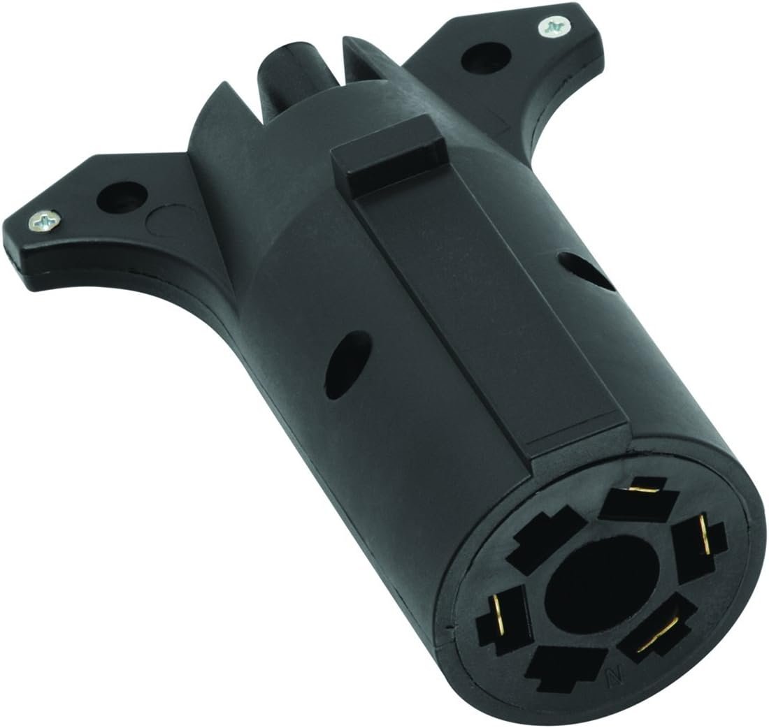 Wesbar 707282 Trailer Wiring Adapter – 7-Way Blade to 4-Flat Connector for Multi-Trailer Towing Applications